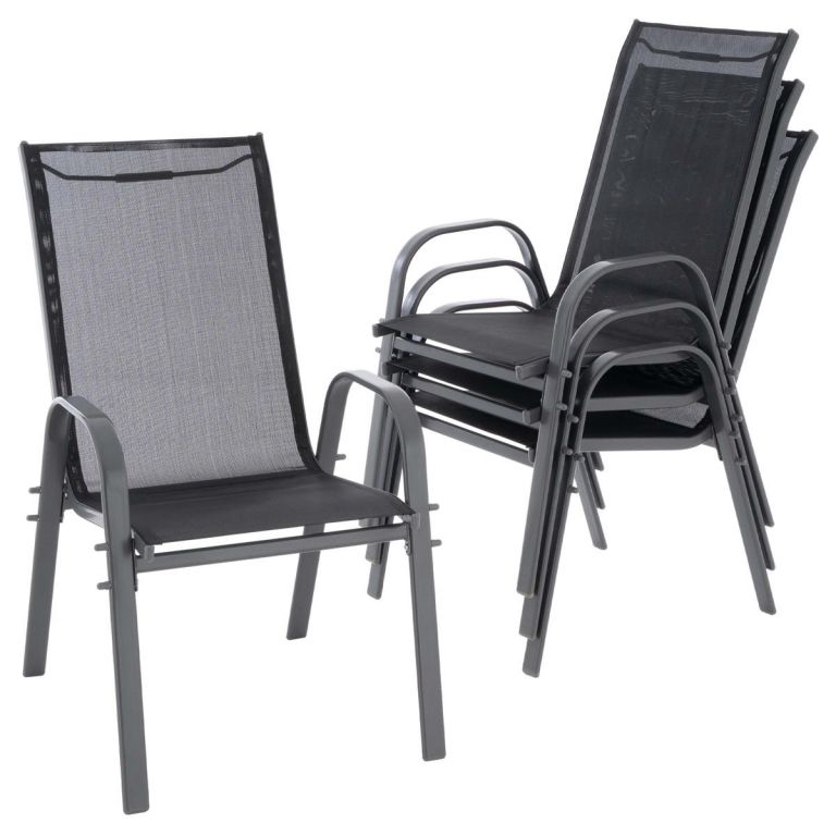 Garthen Sada 4 ks zahradních stohovatelných židlí - 55 x 72 x 97 cm Garthen