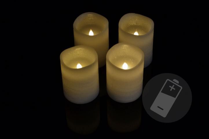 Nexos 33487 Dekorativní LED sada - 4 adventní svíčky - bílá Nexos