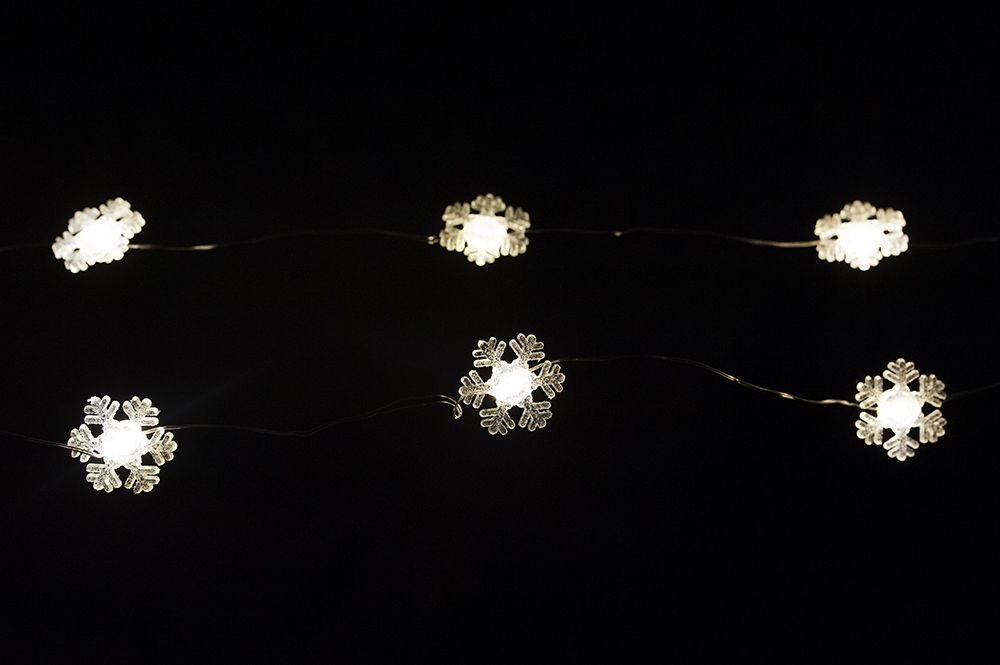 Nexos 59116 Vánoční dekorativní řetěz - sněhová vločka - 20 LED teple bílá Nexos