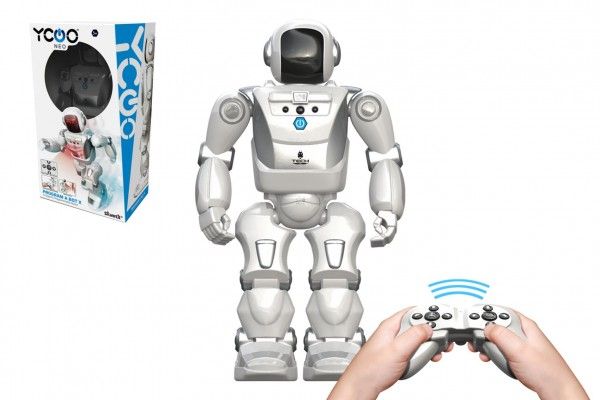 Robot A Bot X na ovládání IC plast reagující na pohyb ruky na bat. se zvukem v krabici 26x46cm